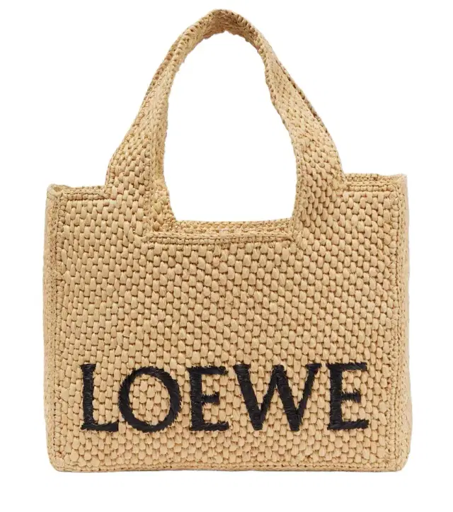 Loewe Paula's Ibiza Small logo raffia top-handle bag