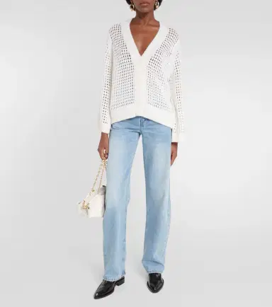 Dorothee Schumacher Pointelle wool and cashmere cardigan | Thumbnail 3