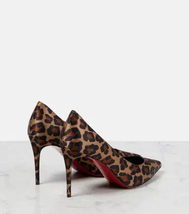 Christian Louboutin Kate 85 leopard-print satin pumps | Thumbnail 2