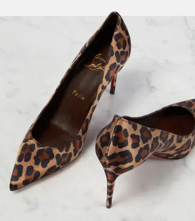 Christian Louboutin Kate 85 leopard-print satin pumps | Thumbnail 3