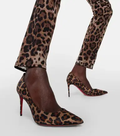 Christian Louboutin Kate 85 leopard-print satin pumps | Thumbnail 5