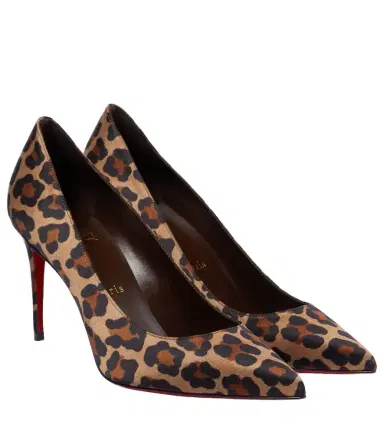 Christian Louboutin Kate 85 leopard-print satin pumps | Thumbnail 1