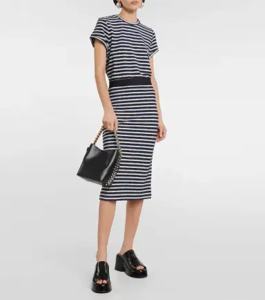 Dorothee Schumacher Endless Shimmer striped jersey midi skirt | Thumbnail 2