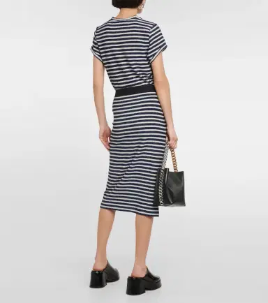 Dorothee Schumacher Endless Shimmer striped jersey midi skirt | Thumbnail 3