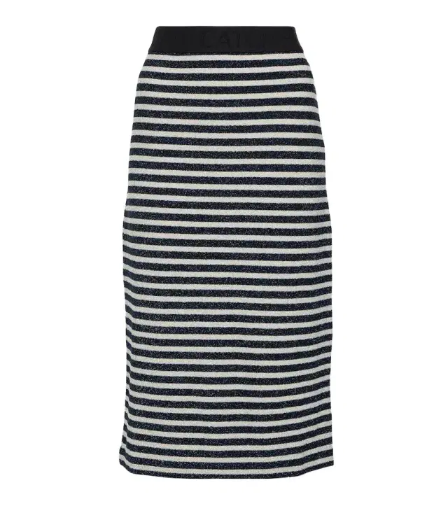 Dorothee Schumacher Endless Shimmer striped jersey midi skirt