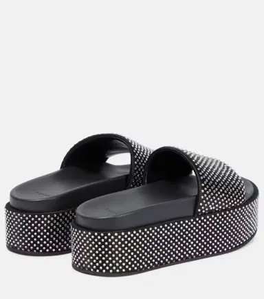 Versace Embellished satin platform slides | Thumbnail 3