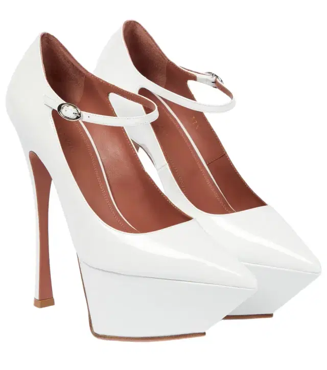 Amina Muaddi Yigit patent leather platform pumps