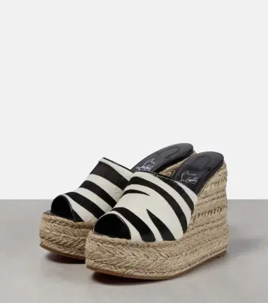 Christian Louboutin Ariella zebra-print calf hair espadrille wedges | Thumbnail 2
