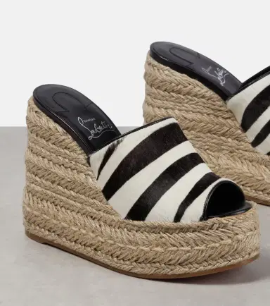 Christian Louboutin Ariella zebra-print calf hair espadrille wedges | Thumbnail 4