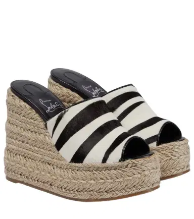 Christian Louboutin Ariella zebra-print calf hair espadrille wedges | Thumbnail 1