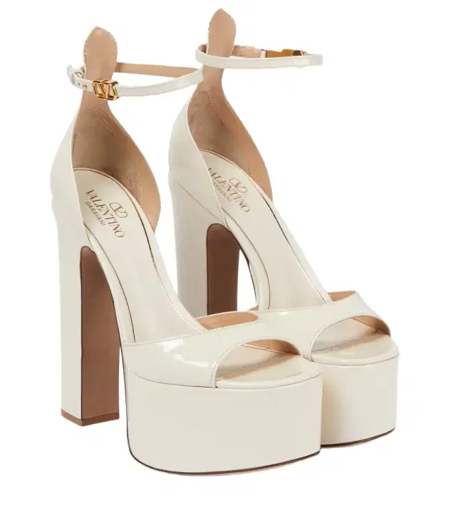Valentino Garavani Tan-Go 155 patent leather platform sandals