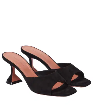 Amina Muaddi Lupita suede mules | Thumbnail 1