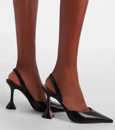 Amina Muaddi Holli leather slingback pumps | Thumbnail 2