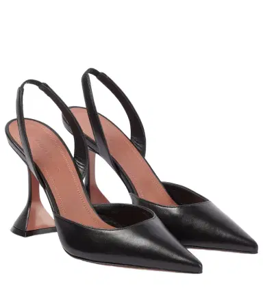 Amina Muaddi Holli leather slingback pumps | Thumbnail 1