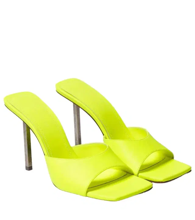 Amina Muaddi Laura leather mules