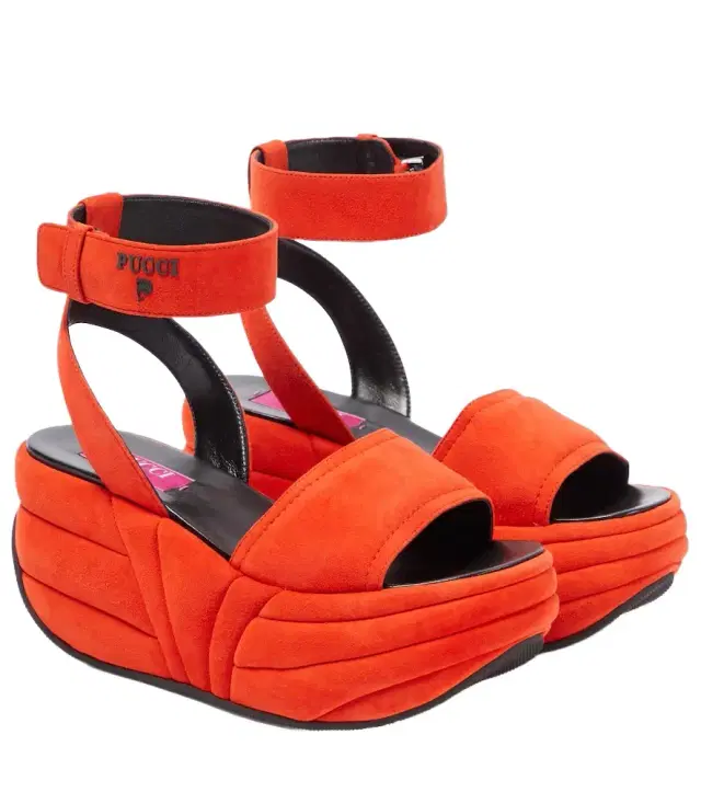 Pucci ami suede wedge platform sandals