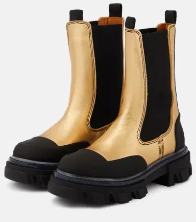 Ganni Metallic leather Chelsea boots | Thumbnail 3