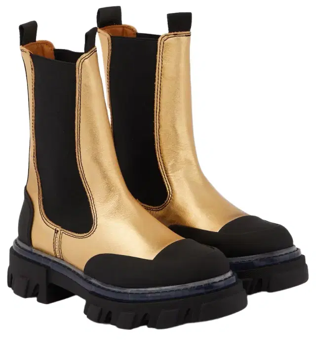 Ganni Metallic leather Chelsea boots