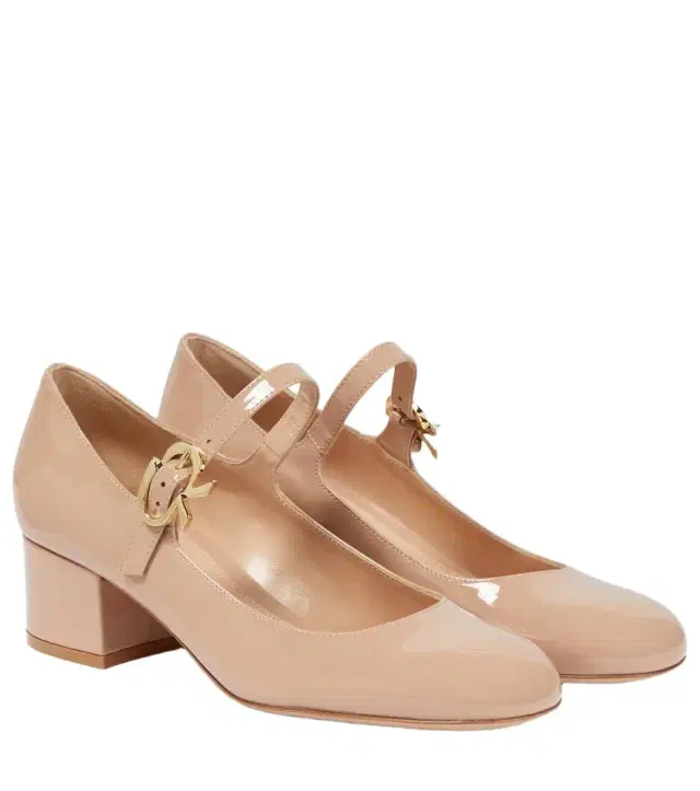 Gianvito Rossi Mary Ribbon patent leather pumps