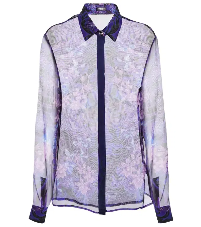 Versace Floral silk chiffon shirt