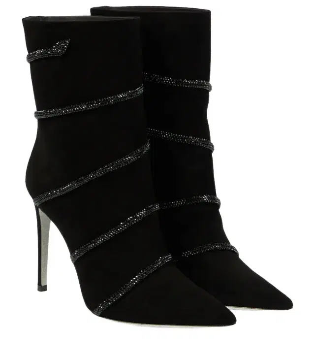 René Caovilla Morgana embellished suede boots