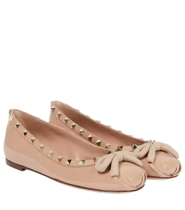 Valentino Garavani Rockstud patent leather ballet flats