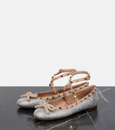 Valentino Garavani Rockstud embellished ballet flats | Thumbnail 3