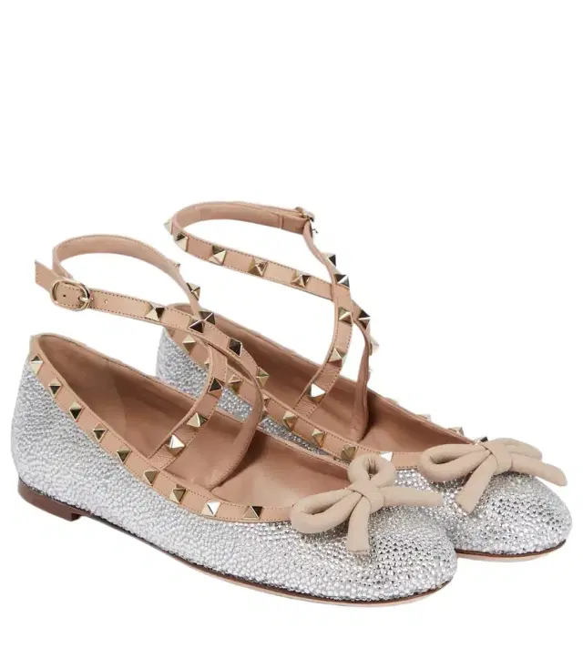 Valentino Garavani Rockstud embellished ballet flats