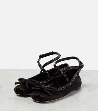 Valentino Garavani Rockstud satin ballet flats | Thumbnail 4 Valentino Garavani Rockstud satin ballet flats | Thumbnail 4