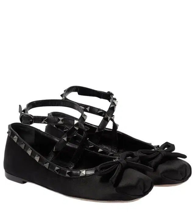 Valentino Garavani Rockstud satin ballet flats