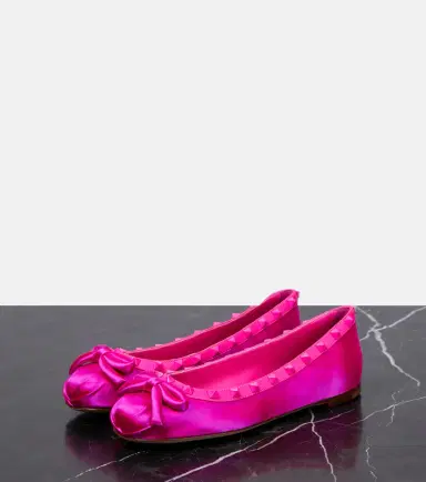 Valentino Garavani Rockstud satin ballet flats | Thumbnail 2
