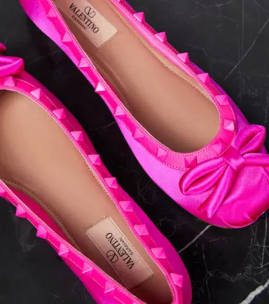 Valentino Garavani Rockstud satin ballet flats | Thumbnail 3