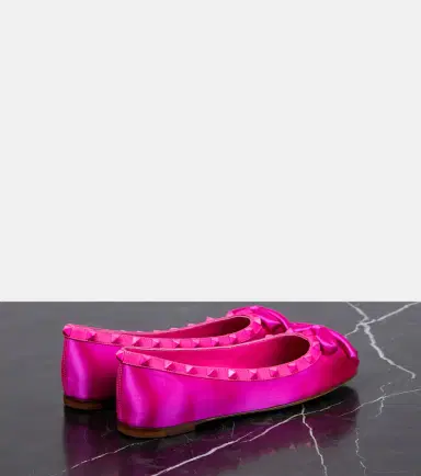 Valentino Garavani Rockstud satin ballet flats | Thumbnail 4