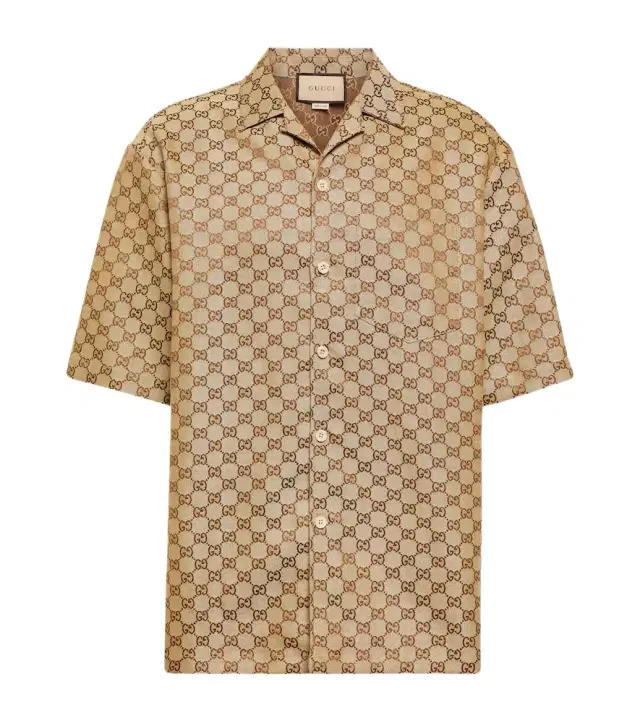 Gucci GG jacquard linen-blend shirt