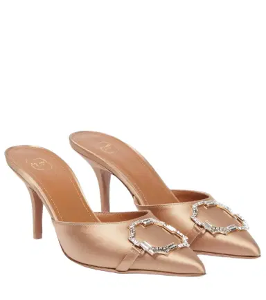 Malone Souliers Missy 85 embellished satin mules | Thumbnail 1 Malone Souliers Missy 85 embellished satin mules | Thumbnail 1