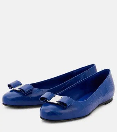 Ferragamo Vara Bow croc-effect leather ballet flats | Thumbnail 6