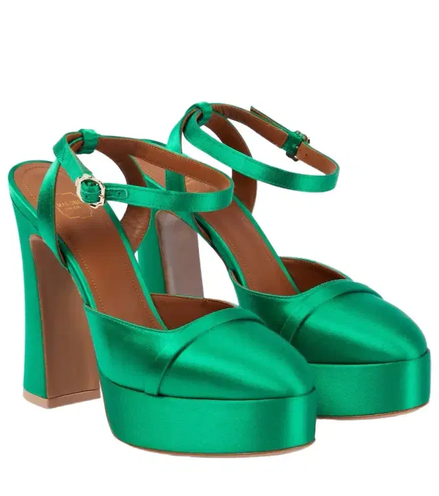 Malone Souliers Mora satin platform pumps