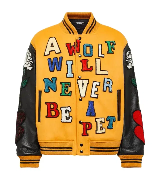 Undercover Appliqué wool-blend varsity jacket