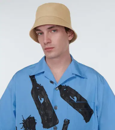 Prada Logo cotton bucket hat | Thumbnail 3