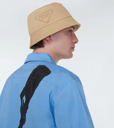 Prada Logo cotton bucket hat | Thumbnail 4