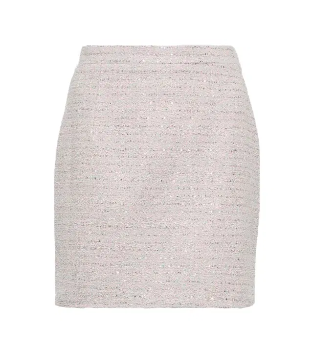 Alessandra Rich Embellished tweed miniskirt