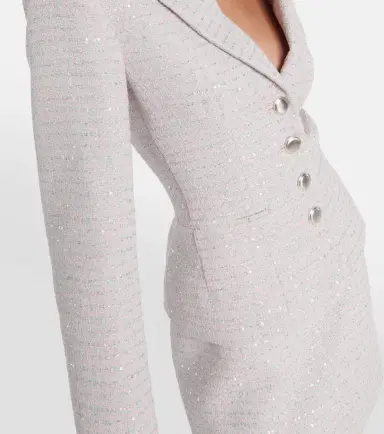 Alessandra Rich Sequined single-breasted tweed blazer | Thumbnail 4