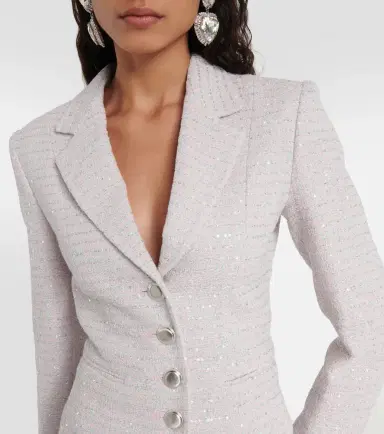 Alessandra Rich Sequined single-breasted tweed blazer | Thumbnail 6