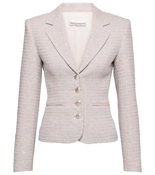 Alessandra Rich Sequined single-breasted tweed blazer