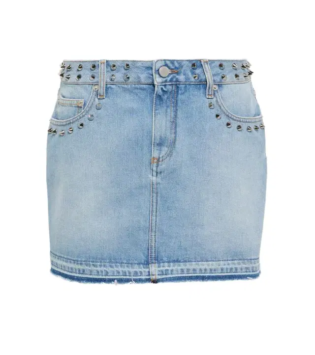 Alessandra Rich Embellished denim miniskirt