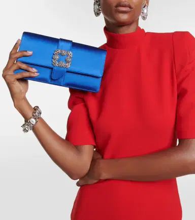 Manolo Blahnik Capri embellished satin clutch | Thumbnail 4