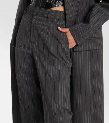 Alessandra Rich Pinstriped high-rise straight pants | Thumbnail 2