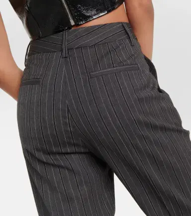 Alessandra Rich Pinstriped high-rise straight pants | Thumbnail 3
