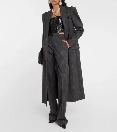 Alessandra Rich Pinstriped high-rise straight pants | Thumbnail 4
