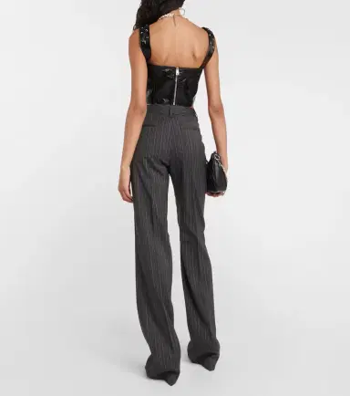 Alessandra Rich Pinstriped high-rise straight pants | Thumbnail 5